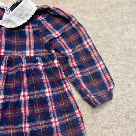 Carter's Plaid Dress Peter Pan Collar Long Sleeve 4T Peasant Classic Cottage - Picture 3 of 9